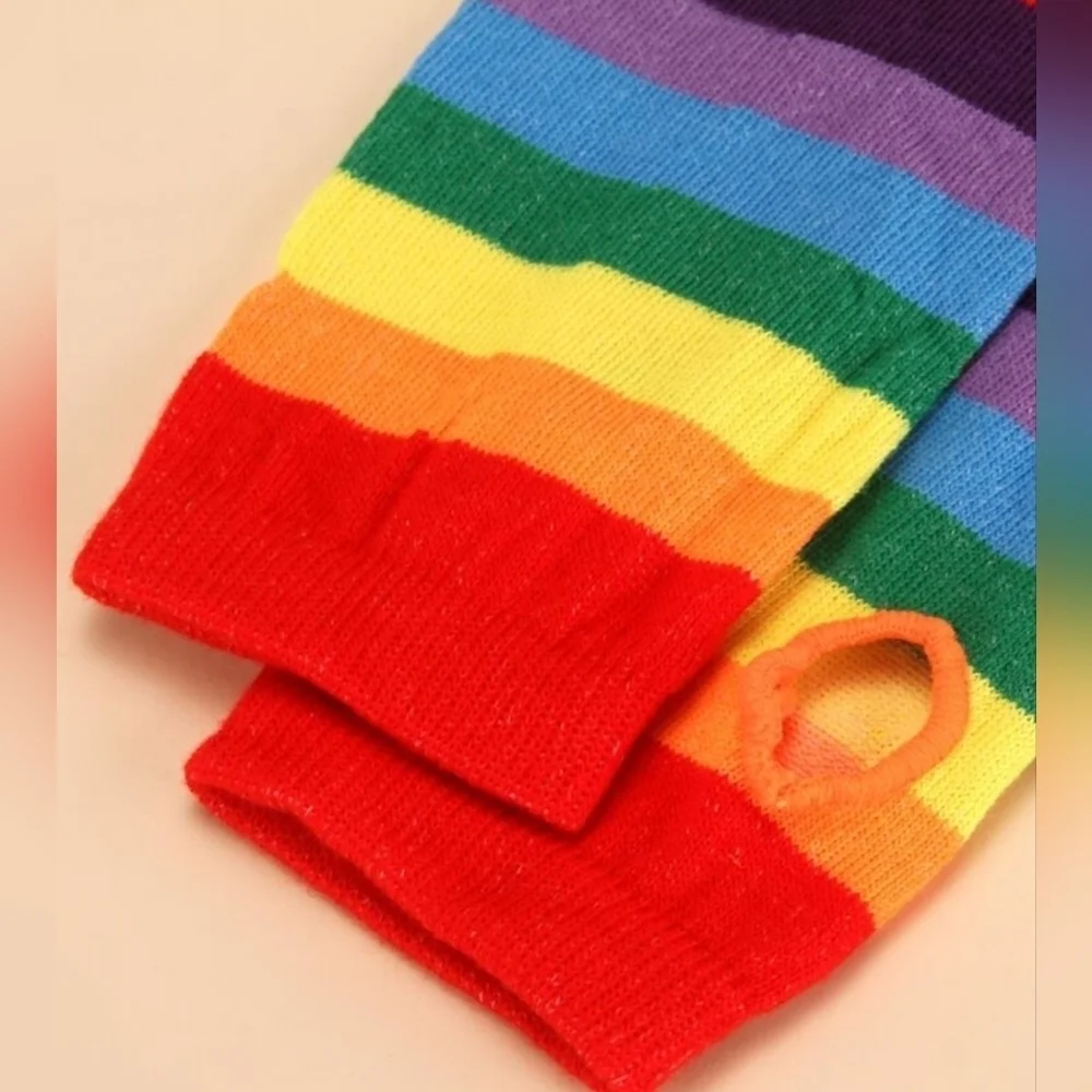 Hand Crafted Firgerless Gloves Rainbow multicolored LGBTQIA+ Pride Long gloves